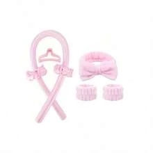 17 Peças Conjunto de Beleza e Enrolamento de Cabelo Sem Calor | Ferramenta de Enrolamento, Massageadores, Faixa de Cabeça, Fronha, Máscara de Dormir, Pente e Mais | Presente Ideal para o Dia das Mães, Casamento e Uso Diário - Multicolorido - Visão 3
