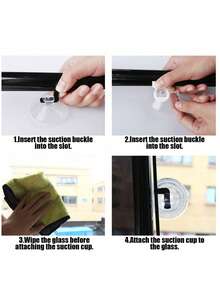 1 Set Blackout Roller Blind Includes 3 Suction Cups 3 Adhesive Hooks No Drill Retractable Sunshade Portable Curtain For Home Bathroom Kitchen Office - Sunshade Roller Blind - View 10