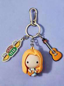 FRIENDS X Joivida FRIENDS 1pc 3D Creative Keychain Pendant, Cute Coffee Cup Charm With Cartoon Detail, Stylish Stereoscopic Design For Bag D Ration - Multicolor - View 4