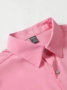 Manfinity RSRT Men's Gradient Color Casual Short Sleeve Shirt For Daily Wear - Pink - View 4