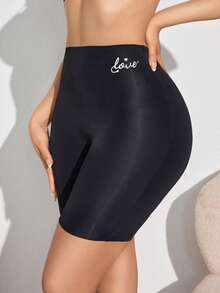 SuitURBody سروال ضيق مطبوع عليه حروف لتشكيل الساقين والتحكم في البطن ورفع المؤخرة وسروال أمان مضاد للانكشاف (1 قطعة) - الأسود - مشاهدة 3
