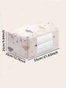 1/2 túi đựng quần áo chăn ga gấp gọn cỡ cực lớn bằng polyester bền, có tay cầm gia cố, khóa kéo đôi, mặt trước trong suốt, túi tổ chức di động tiết kiệm không gian cho tủ quần áo, gầm giường, dọn dẹp nhà cửa, chuyển nhà, ký túc xá, quà tặng cho nam nữ, đồ lưu trữ gia đình thiết yếu - Nhiều màu - Xem 9