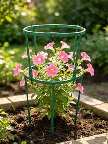 1 Set Semicircular Plastic Plant Support Frame, Easy Assembly Vine Climbing Trellis Stakes, Indoor Potted Flower Fixing Rods For Balcony Greenhouse Plant Layout & Vine Training - multicolor - View 2