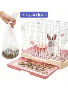 50 Pet Tray Cleaning Bags Suitable For Pet Cages, Litter Boxes, Rabbit Cages, Birdcages, Multi-Purpose Plastic Trays, Cat Litter Bags, Dog Toilet Pads, Cleaning Pad Covers, Rabbits, Guinea Pigs, Hamsters, Cages, Mother's Day - White - View 7