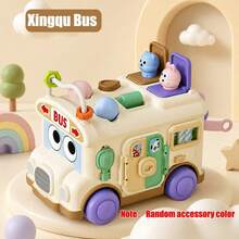 Multifunctional Activity Bus Toy For 10M+ Babies, Shape Sorting Push Car With Pop-Up Animals & Colorful Buttons, Fun Interactive Plaything For Kids, Suitable For Daily Play & Gift - Multicolor - View 9