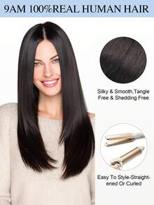 Micro Loop Human Hair Extensions Premium Virgin Remy Hair 1B# Natural Color Reusable Invisible Micro Link Bead Hair No Glue No Tape Design 50Pcs 14-22 Inch Anti Shedding Soft Texture Ideal For Full Head Makeover Holiday& Hairstyle For Girls & Women - S1B - View 10