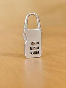 Haus Hana 1pc Portable Anti-Theft Combination Padlock, Zinc Alloy, Waterproof And Rustproof, Multi-Digit Combination Protection Lock For Travel Suitcases - Multicolor - View 3