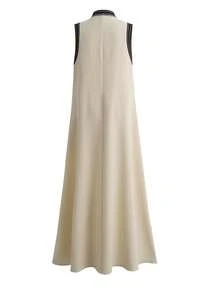 SHEIN Holidaya Women's New Spring/Summer Apricot Floral Print Bohemian Style Sleeveless V-Neck Commuter Casual Daily Vacation Holiday Party Beach Work Office Dress - Apricot - View 2