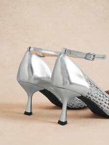 Rosivie Women's Fashion Elegant Commuter Pointed Toe High Heels - Silver - View 10