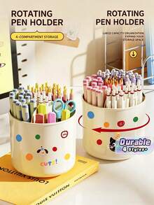 Desktop Stationery Storage Box With Multi-Functional And High-End Feel, Drawer Compartments, Large Capacity, Student Cosmetics, And Rotating Pen Holder - View 1