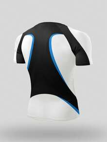 GymBeat Men's Letter Print Contrast Color Short Sleeve Sports T-Shirt - Multicolor - View 2