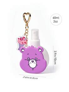 SHEIN X Care Bears 60ml/2oz 心形熊可補充噴霧瓶附吊飾鑰匙圈，便攜式酒精、香水與液體儲存瓶，適合旅行與日常攜帶 - 紫色 - 查看 6