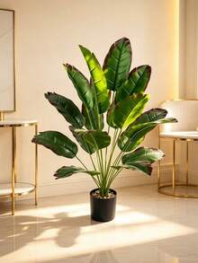 Simulated Traveler Banana Green Plant Plantain Leaf Fake Tree Nordic Style Paradise Bird Home Floor Decoration Project Landscaping - Green - View 4