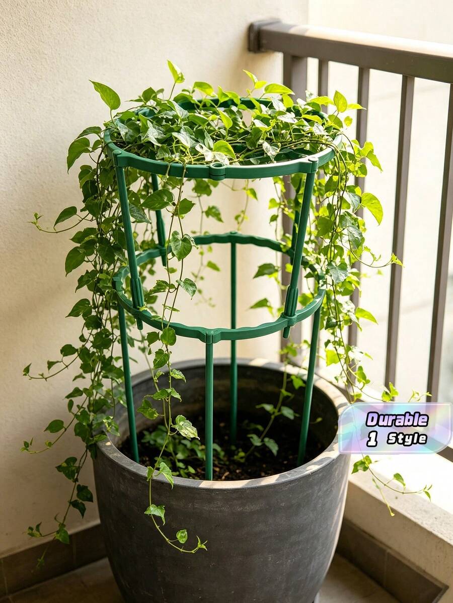 1 Set Semicircular Plastic Plant Support Frame, Easy Assembly Vine Climbing Trellis Stakes, Indoor Potted Flower Fixing Rods For Balcony Greenhouse Plant Layout & Vine Training - multicolor - View 1