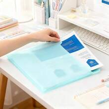 4/12PCS Classic Style A4 File Folders - Transparent PP Envelope Folders With Snap Closure, Thick High-Capacity Storage Pouches, Suitable For Students And Office Use, Professional Look, Streamlined Design, Durable Material, File Sleeves, Business Use - Thickened portfolio - View 12