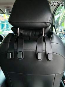 1/2/4入隱藏式雙車座掛鉤 多功能2合1車用手機支架 免打孔 重型車內收納整理架 適用手提包、垃圾袋，實用汽車配件 - 彩色 - 查看 7