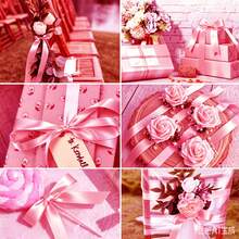 1 Rollo de Cinta de Satén de Poliéster - Caja de Regalo, Caja de Caramelos, Caja de Pastel, Cinta de Decoración de Flores Frescas (Teñida a Máquina con Ligera Diferencia de Color) - Rosa melocotón - Ver 4