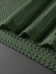 VENTUSAIL Men's Solid Color Round Neck Casual Everyday Perforated Jacquard Tank Top, Spring/Summer Holiday - Army Green - View 4