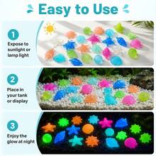 10/50/100 pièces Pierres de décoration d'aquarium lumineuses, rochers ornementaux en forme de vie marine mignons et brillants, décorations de réservoir de poissons colorées styles aléatoires, convient pour le réservoir de poissons, le jardin, l'étang, les loisirs créatifs - A - Voir 5