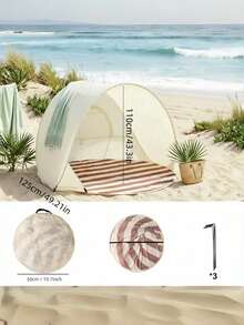1PC Portable Automatic Pop Up Beach Tent Sun Shelter Sets Up In 2 Seconds Fits 2 People Easy Storage System With Compact Carrying Bag For Beach Picnic Park Family Leisure Summer Outdoor Camping Gear - Instant Pop-up Tent - View 8