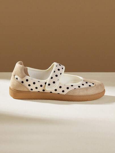 CUCCOO EASI Women's Shallow Mouth Flat Shoes Polka Dot Comfortable Casual Shoes