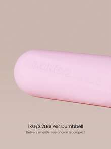 GLOWMODE 1-Piece 2.2 Lbs GripMatte Non-Slip Soft-Grip Silicone Hand Weights Dumbbells Yoga Pilates Gym Strength Training Fitness Active Accessory - Pink - View 4