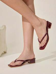 CUCCOO CHICEST Women's Flat Sandals Summer - Burgundy - View 2