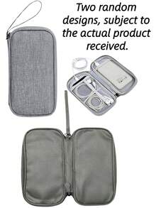 1pc Waterproof Electronic Storage Bag ,Multi-Layer Fixed Storage Bag,Multi-Zipper Portable Storage Bag- Perfect For U Disks, Hard Disks, Headphones,Portable Multipurpose Grey For Travel For Travel ,Makeup ,Cosmetic ,Vacation ,Organizer - Grey - View 9