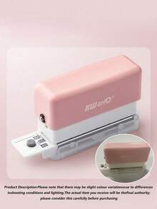 Portable Multi-Hole Punch With 6 Holes, Designed With Waste Container And Ruler, Paper Punching Machine Back,Back To School,School Supplies - pink - View 5
