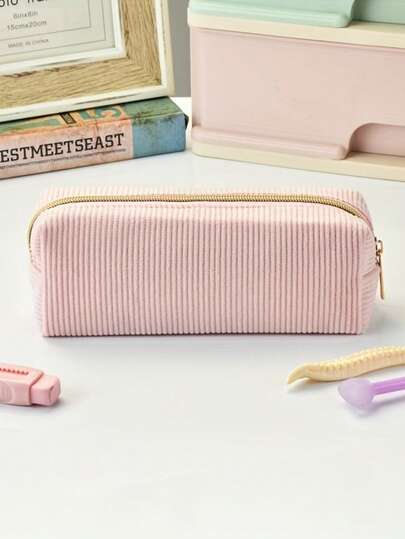 "High Quality" Slim Corduroy Pencil Case, Pencil Case, Pencil Case, Steel Ball, Pencil Case, Stationery, Pencil Case, School Pencil Case, University Pencil Case, New Semester Preparation.