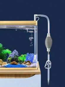 1PC Siphon Type Manual Drainage Pump Water Exchanger, Detachable Fish Tank Water Exchanger, Suitable For Fish Tank And Aquarium Water Exchange And Drainage Use - Light Grey - View 3