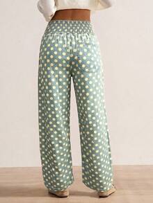 Bohemela Women's Loose Solid Color Woven Wide Leg Pants, Spring/Summer - Medium Wash - View 7