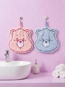 Care Bears 1pc Cartoon Bears Plush Hanging Towel, Soft Absorbent Hand Towel With Rainbow & Cloud Design, Great For Bathroom & Kitchen D R, Also A Cute Personalized Gift For Housewarming, Anniversary Or Birthday - Multicolor - View 2