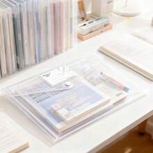 4/12PCS Classic Style A4 File Folders - Transparent PP Envelope Folders With Snap Closure, Thick High-Capacity Storage Pouches, Suitable For Students And Office Use, Professional Look, Streamlined Design, Durable Material, File Sleeves, Business Use - Thickened portfolio - View 9