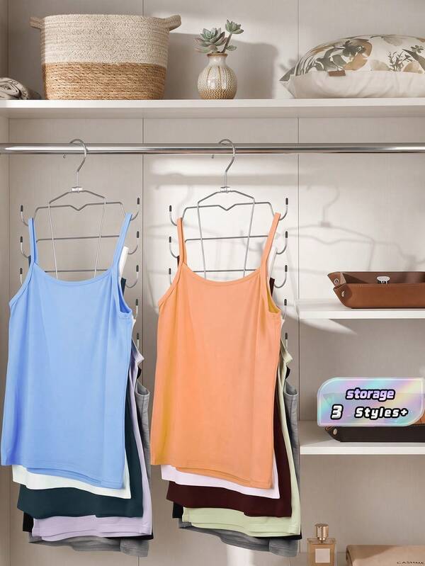 1pc Space-Saving Bra Hangers, Non-Slip Hanging Sports Bra Rack, Closet Storage Organizer, Suitable For Camisoles, Bras, Tie-Up Swimwear, Strappy Dresses, Etc. Space-Saving Design Ensures Secure Storage. Ideal Choice For