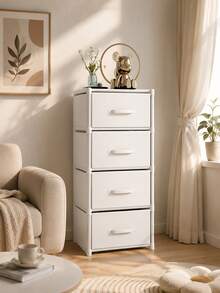 5-Layer White Plastic Drawer-Type Storage Cabinet, Large-Capacity Standalone Organizer, Multi-Tier Wardrobe Storage Box Suitable For Bedrooms, Clothing, Cosmetics, And Toys - Multicolor - View 5
