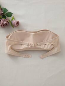 SHEIN Bra And Wireless Bra With Padding, Straight Band - Beige - View 5