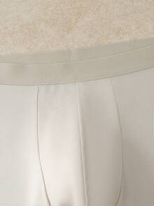 EverLounge Men's Solid Color Elastic Waist Casual Boxer Shorts - Camel - View 3