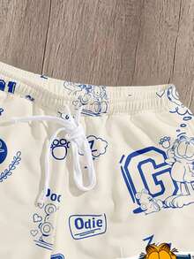 GARFIELD | SHEIN Manfinity Joysei Standard Size Men's Cartoon Pattern Loose Shorts - Multicolor - View 5
