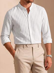 Core Aspect Camisa casual a rayas versátil para uso diario para hombres - Multicolor - Ver 5