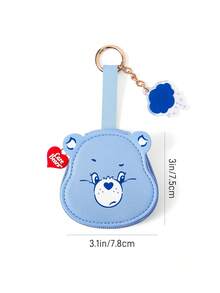 SHEIN X Care Bears Cute Bear Shaped Mini Coin Purse With Keychain, Can Be Used As Bag Charm, For Coins, Earbuds And Small Accessories - Blue - View 7