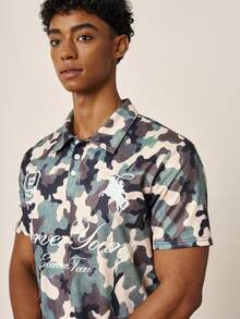 TOKVUE Ins TK 熱門街頭風刺繡迷彩 Polo 衫，穿著舒適，適合日常出遊、聚會與戶外活動，情人節與週年紀念理想禮物 - 彩色 - 查看 3