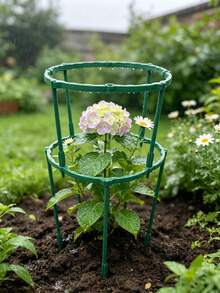1 Set Semicircular Plastic Plant Support Frame, Easy Assembly Vine Climbing Trellis Stakes, Indoor Potted Flower Fixing Rods For Balcony Greenhouse Plant Layout & Vine Training - multicolor - View 4