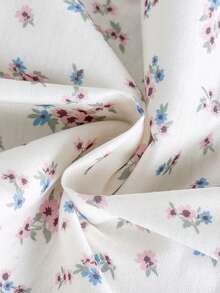 SHEIN Vintaside Kids 新生女嬰粉黑時尚套裝 短袖上衣配3D蝴蝶結 可愛套裝 適合0-9個月嬰兒 - 米色 - 查看 9