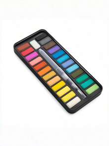 Portable Solid Watercolor Paint Kit With Mixing Palette, DIY Art Supplies In Metal Case, Travel Painting Set For Journaling & Card Making, Adults - one-size - View 4