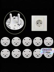 5/10/20/30Pcs Thickened Round Bear Shape Outlet Plug Covers, Anti-Electric Shock Socket Safety Protector Caps For Power Strip - multicolor - View 1