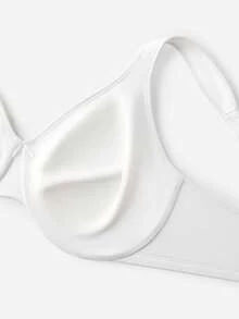 LUVLETTE Plus White 無內墊全罩式鋼圈內衣，無勒肩帶，側背收平運動內衣，縮胸基本款 SizeFreedom - 白色 - 查看 9