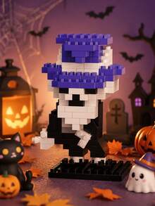 MINKOJA Halloween Cute Building Blocks Kit, Mini Q Version Skeleton Pumpkin Ghost Figures, Easy Assembly Educational Toy, Desktop Ornament, Halloween Party Favors Gift - Multicolor - View 11