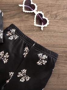 SHEIN 2件組女童套裝，包含時尚細肩帶背心與喇叭褲，適合生日派對、晚會、表演、婚禮、洗禮、開幕式、日常穿著、上學、外出，適用春夏季 - 黑色 - 查看 6