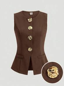 Teen Girls Knit Tops - Brown - View 3